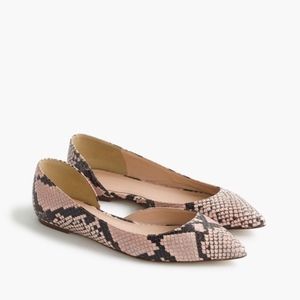 *NWT* J. Crew Audrey Flats - Snakeskin Leather